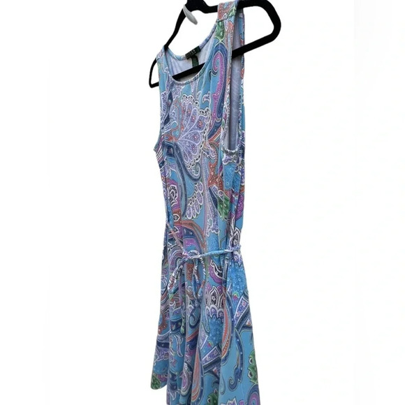 Lauren Ralph lauren blue paisley pattern sleeveless midi dress Size‎ Large - Picture 4 of 7